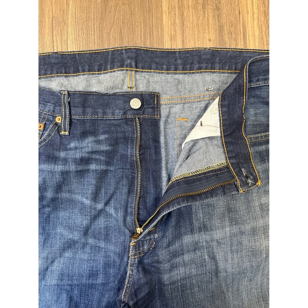 Levis 514 Straight Fit Jeans Mens 40x32‎ Blue Dark Wash Denim Classic Pants